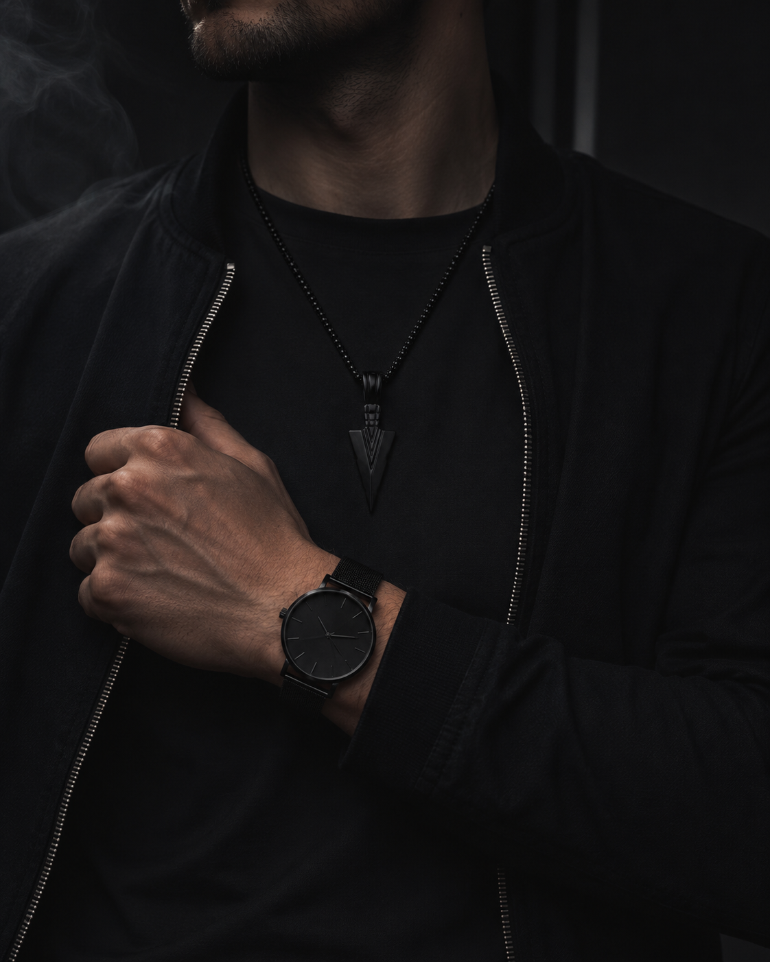 Cadena Apex con reloj negro
